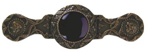 NHP-624-BZ-O Victorian Jewel Pull Antique Solid Bronze Onyx Notting Hill Decorative Hardware low res